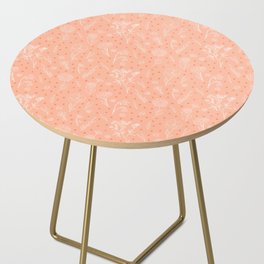 Wildflowers and Dots - Peach, Orange, White Side Table