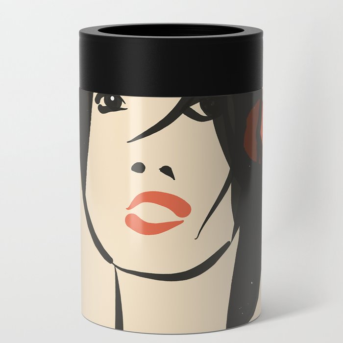 Girl with flower portrait Can Cooler