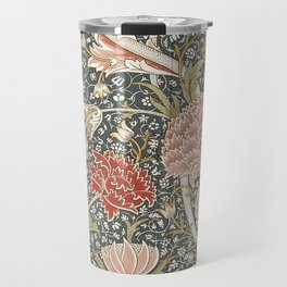 Colorful Art Deco Flowers Pattern - William Morris  Travel Mug