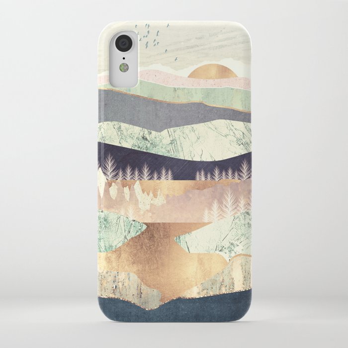 golden spring reflection iphone case