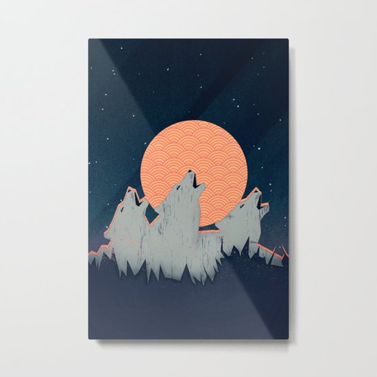 Howling Moon Metal Print