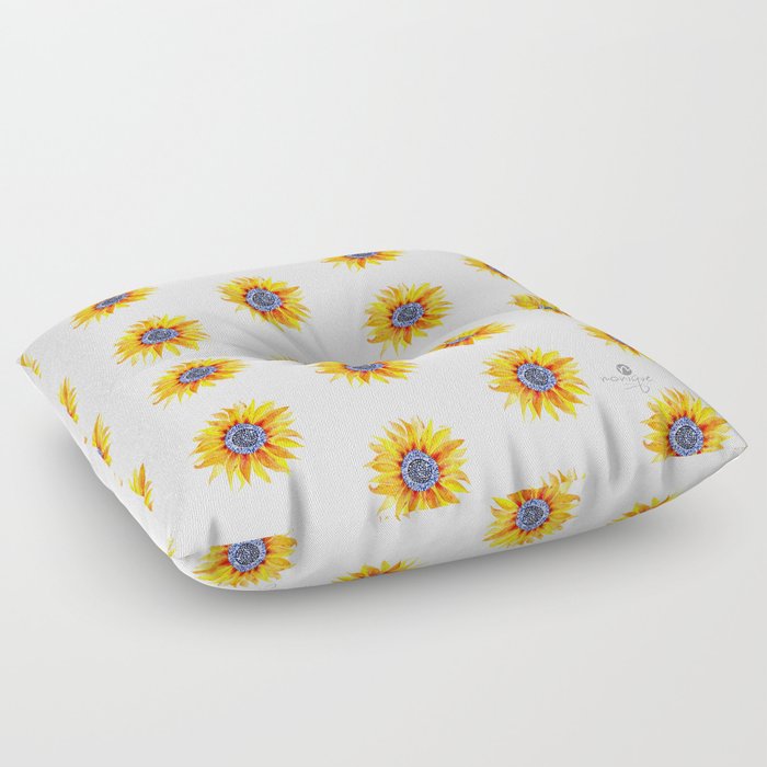 yellow - sunflower Floor Pillow