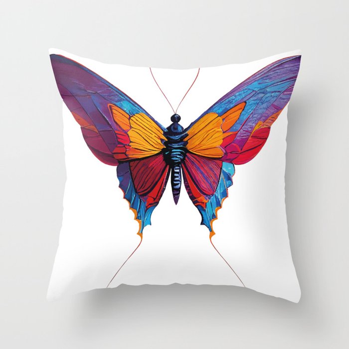 Colorful butterfly Throw Pillow