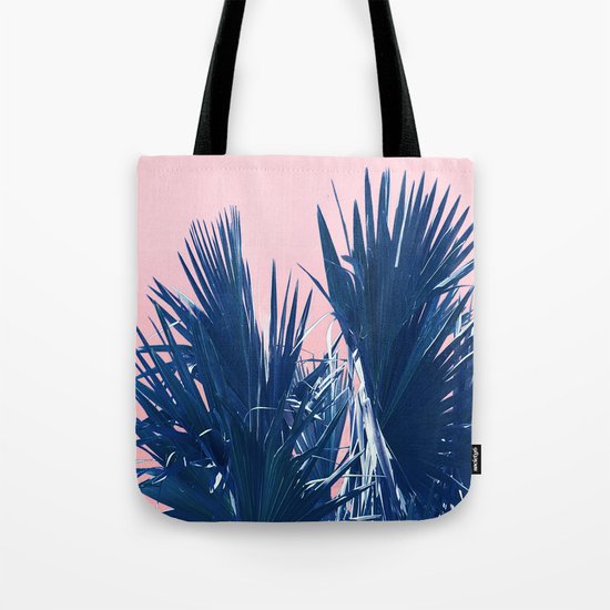 Pink Palm Twist Tote Bag