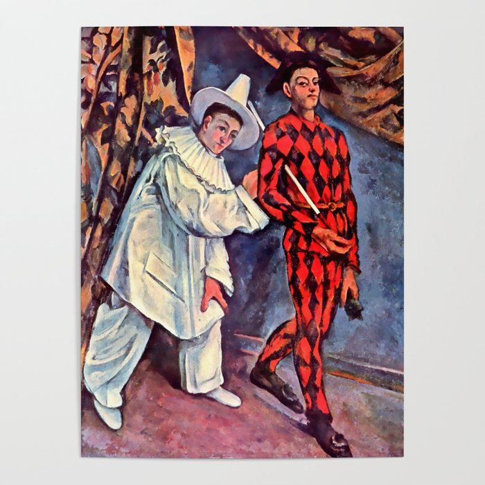 Paul Cezanne "Pierrot and Harlequin (Mardi gras)", 1888 Poster