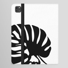 Monstera Leaves in Black and White iPad Folio Case