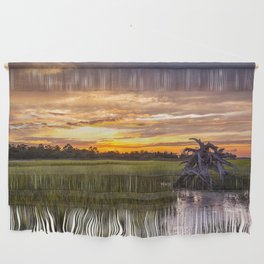 Lowcountry - Dead Tree in Salt Marsh at Sunset in South Carolina Wall Hanging