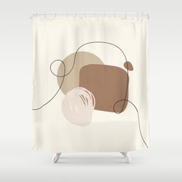 Swedish Minimalist Abstract Scandi Look Shower Curtain