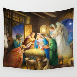 Nativity, holy night Wall Tapestry