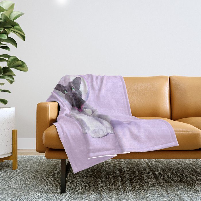 SPACE CAT Throw Blanket