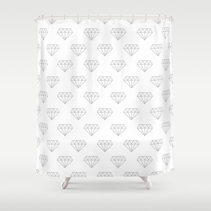 Light Grey Hipster Diamond Pattern Shower Curtain
