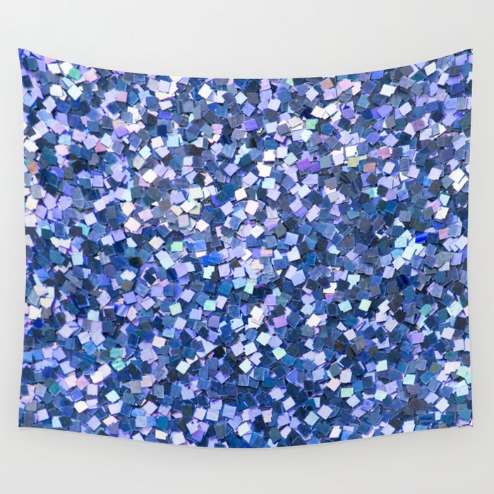 Glittery Blue Wall Tapestry