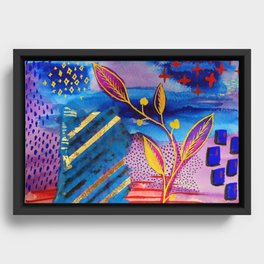 Nighttime Botanical Framed Canvas