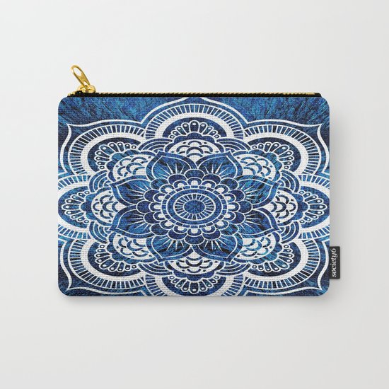 Mandala Cerulean Blue Colorburst Carry-All Pouch