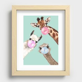 Bubble Gum Gang in Green Recessed Framed Print