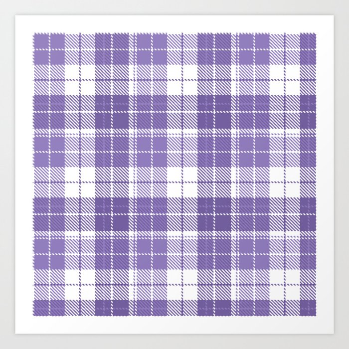 Ultra Violet Tartan Pattern Art Print