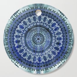 Vintage Blue Wash Mandala Cutting Board