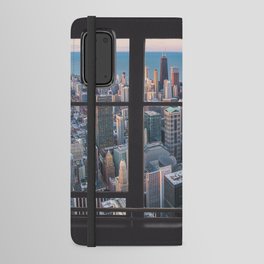 window view of Chicago city buildings Android Wallet Case