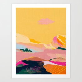 abstract pink dream cloud sky Art Print