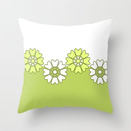 Flower Power - Green Throw Pillow