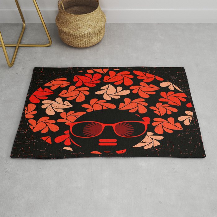 Afro Diva : Coral Red Rug