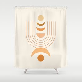 Moon Phases in Earthy Themed 3 Shower Curtain