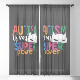 Autism Is My Super Power Colorful Awareness Sheer Curtain