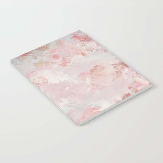 Vintage Floral Rose Roses painterly pattern in pink on #Society6 Notebook