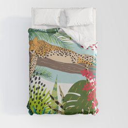Colorful Jungle Cheetah Print Duvet Cover