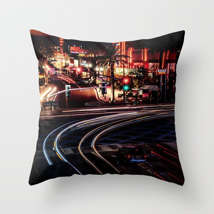 The Red Lights City (Color) Throw Pillow