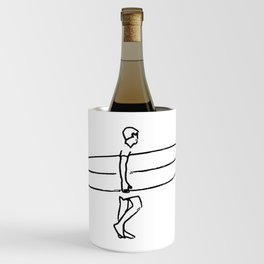 Long Board Surfer Sketch Wine Chiller