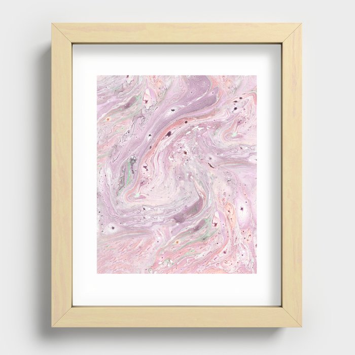 Soft Pastels Stone Marbling Texture Recessed Framed Print