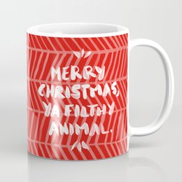 Merry Christmas, Ya Filthy Animal – Red Kaffeebecher | Vintage, Christmas, Drawing, Typography, Holiday, Funny, Wine, Handlettering, Handtype, Alcohol 