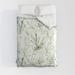 Nature vibes #3 - watercolor leaves Comforter