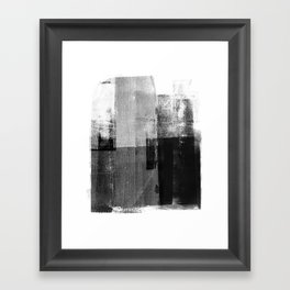 Black and White Minimalist Industrial Abstract Framed Art Print