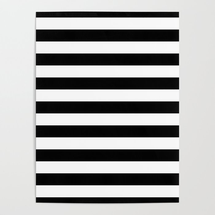 Large Black and White Horizontal Cabana Stripe Poster by KirstiePaige ...