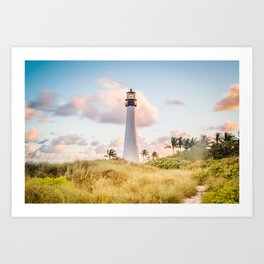 Cape Florida  Lighthouse in Key Biscayne Art Print