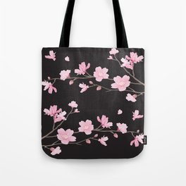 Cherry Blossom - Black Tote Bag