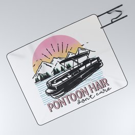Pontoon Hair Don't Care Funny Picnic Blanket