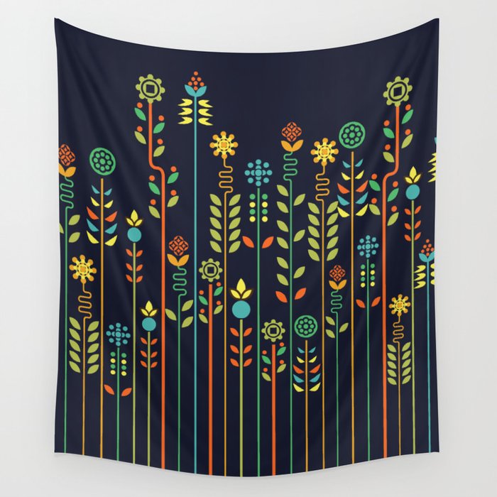 Overgrown flowers Wall Tapestry