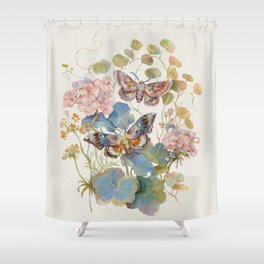 Geranium Moths Shower Curtain