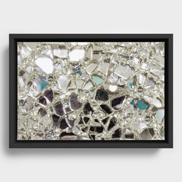 An Explosion of Sparkly Silver Glitter, Glass and Mirror Framed Canvas