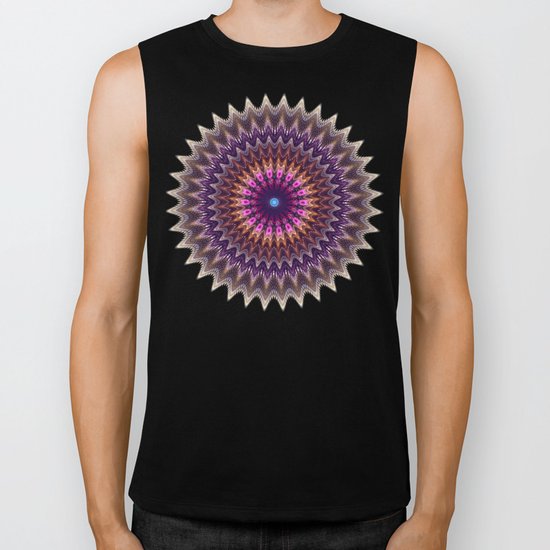 Groovy starry mandala with tribal patterns Biker Tank