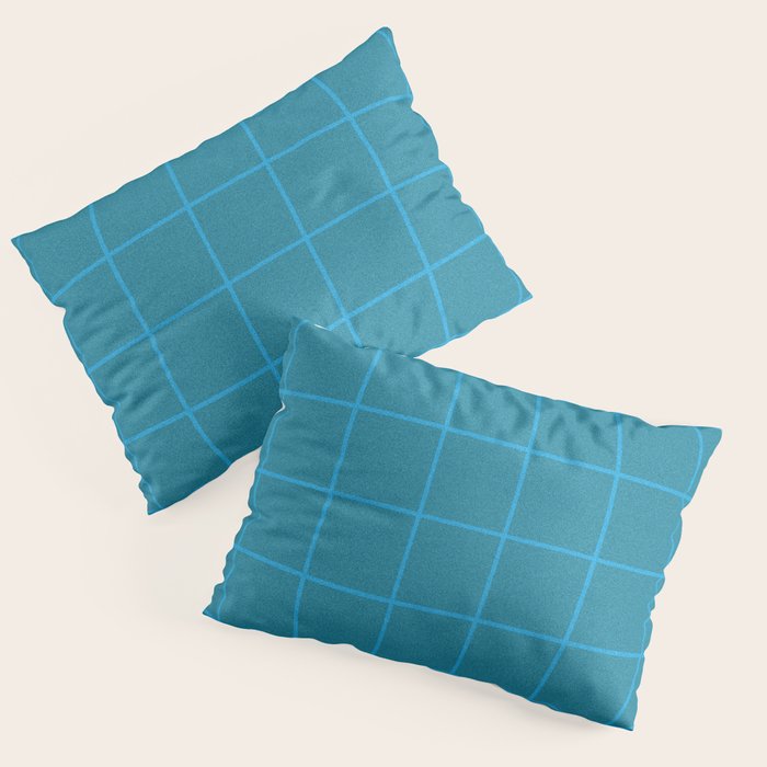 Blue Grid Grain Pillow Sham