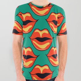 Halftone Pout - Mandarin All Over Graphic Tee