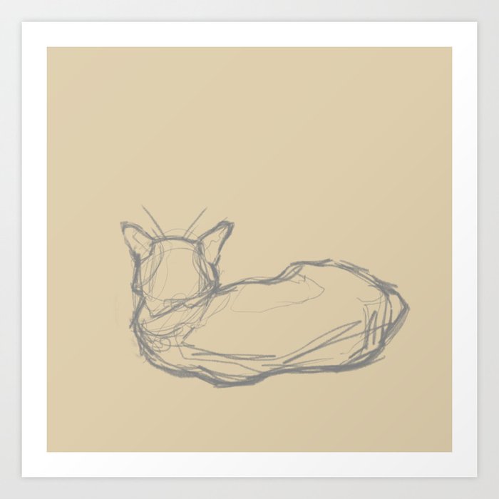 Laying in the Kitchen, Study from Life Art Print