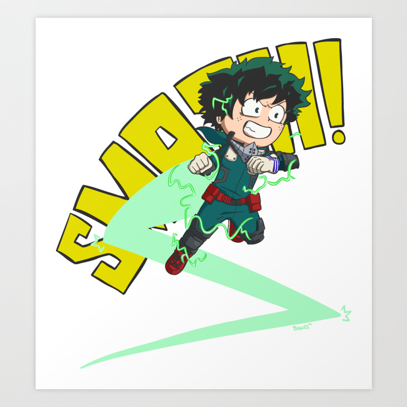 Deku Full Cowl Smash Art Print By Balles Society6