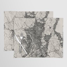 Japan KYOTO - City Map - Black and White Placemat