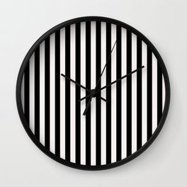 Black and Broken White Cabana Stripe Wall Clock | Wide, Linedstripes, Stripes, Pattern, Lines, Graphicdesign, Jet, Black, Cabanastripes, Digital 