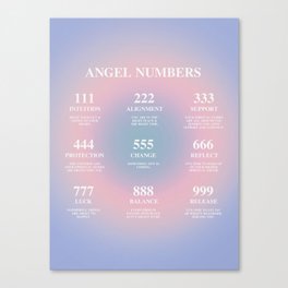 angel numbers Canvas Print